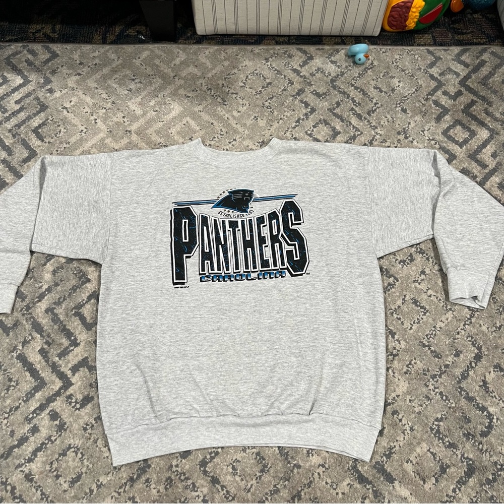 Vtg 1993 Carolina Panthers NFL Football Sweatshirt Pullover Crewneck Approx. XL - Picture 2 of 10